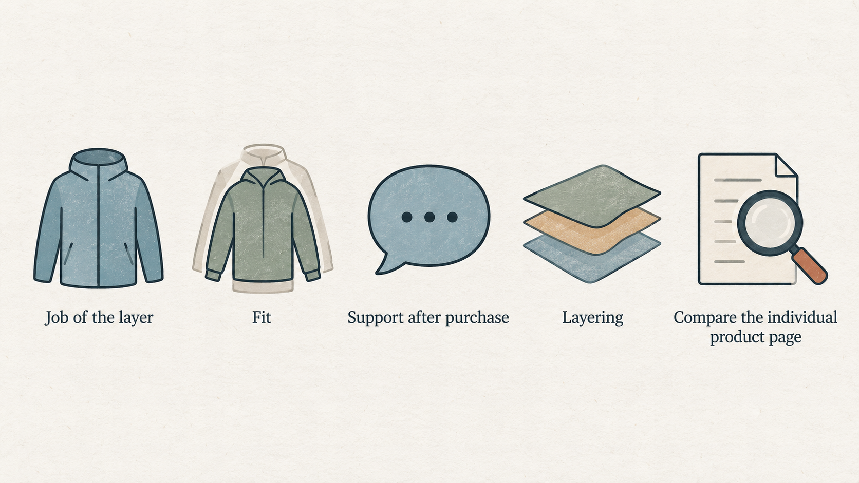 Show the different layer categories the section says solve different problems.